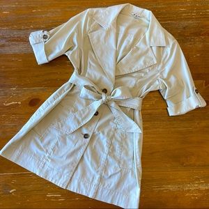 CAbi Khaki Button-up Double-breasted Tunic with Cuffed Arms Size 6